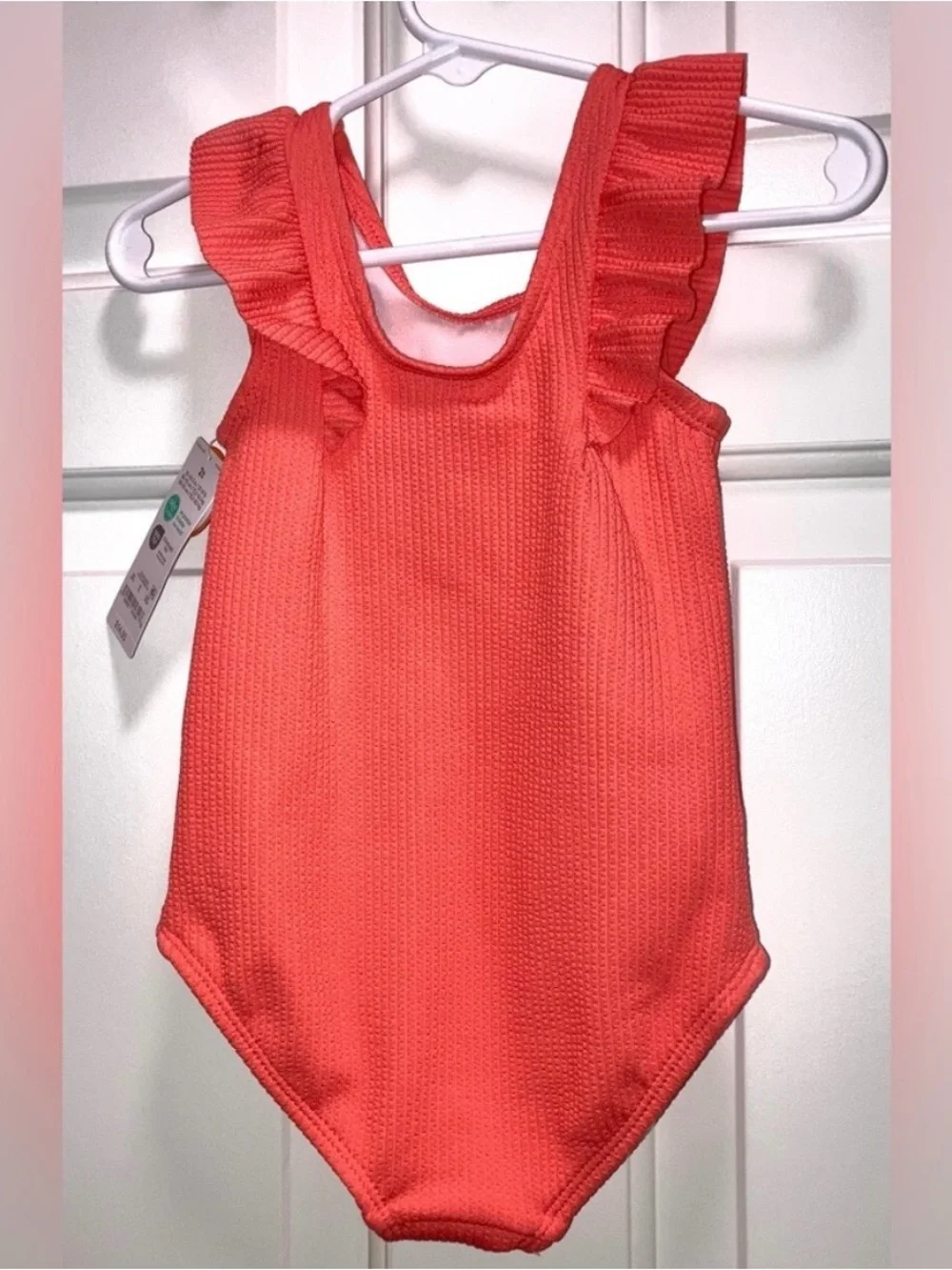 Carter's Just One You Toddler Girls' Ruffle Textured Swimsuit - Pink  Size 2T
